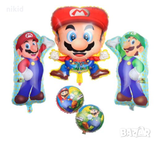 Супер Марио Super Mario Луиджи различни фолио фолиев балон хелий или въздух, снимка 2 - Други - 31905147