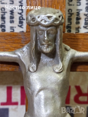 Старо разпятие/ кръст за стена, снимка 2 - Антикварни и старинни предмети - 54183600