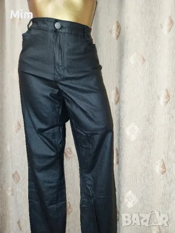 JUNAROSE 48 Черен еластичен панталон/ промазка/, снимка 2 - Панталони - 48777452