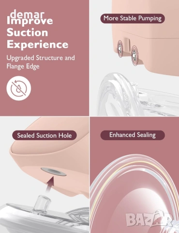 Помпа за кърма Momcozy S9 Pro, светло розова, 1 брой, снимка 5 - Помпи за кърма - 54015504