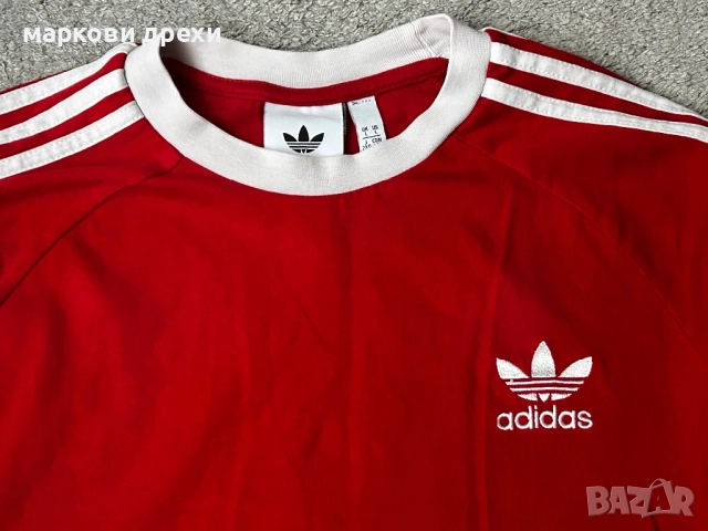 ADIDAS 3-STRIPES LONGSLEEVE TEE L, снимка 5 - Блузи - 52832736