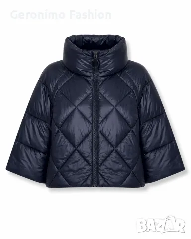 Дамско късо капитонирано яке 259 – Dark Navy, снимка 2 - Якета - 55911601