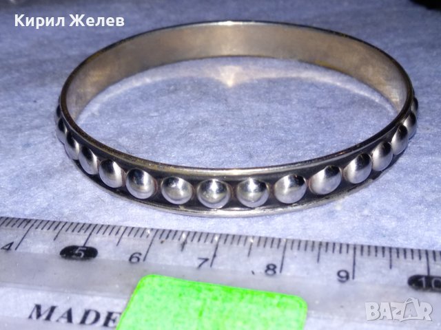 СТИЛНА ПОСРЕБРЕНА ВИНТИДЖ - АРТ МЕСИНГОВА ГРИВНА 26542, снимка 6 - Гривни - 40867708