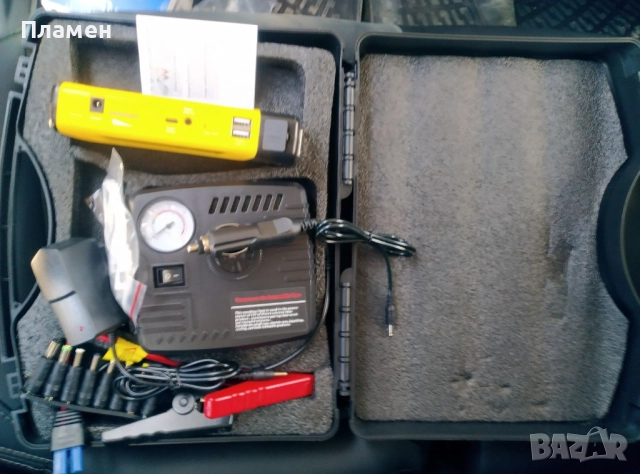 Стартерна батерия бустер за кола power bank 3 в 1 с компресор 16800 mAh 12V, TM15, снимка 7 - Аксесоари и консумативи - 52003270