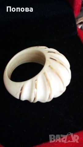 Антикварен  пръстен от злато и слонова кост, снимка 1 - Пръстени - 37934489