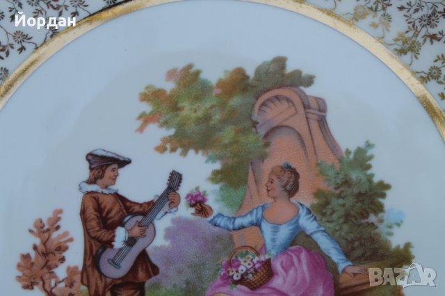 Немска порцеланова ръчно рисувана чиния , снимка 3 - Чинии - 37605322