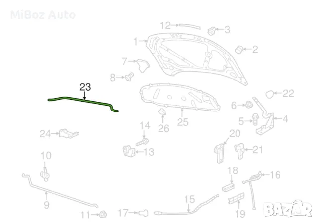 Уплътнение предно стъкло Фолксваген Голф 5 VW Golf, снимка 4 - Части - 50062726