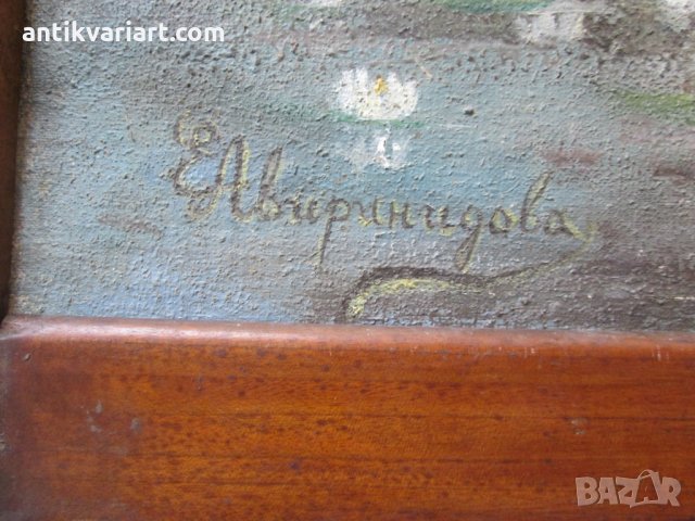 19 век, Стара руска картина -масло,платно, подписана, снимка 3 - Картини - 29237315