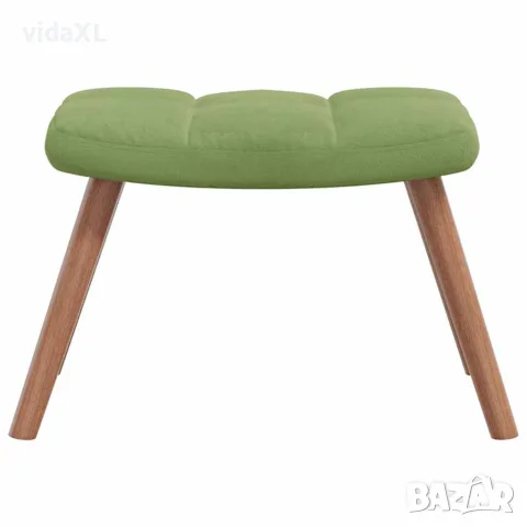 vidaXL Люлеещ се стол с табуретка, светлозелен, кадифе, снимка 5 - Столове - 56146932