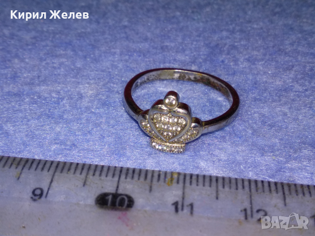 АРИСТОКРАТИЧЕН СКЪПОЦЕНЕН СРЕБЪРЕН ПРЪСТЕН на ПАНДОРА ЛАКИРАНО СРЕБРО S925 с ИСКРЯЩИ ЦИРКОНИ 43238, снимка 3 - Пръстени - 44692337