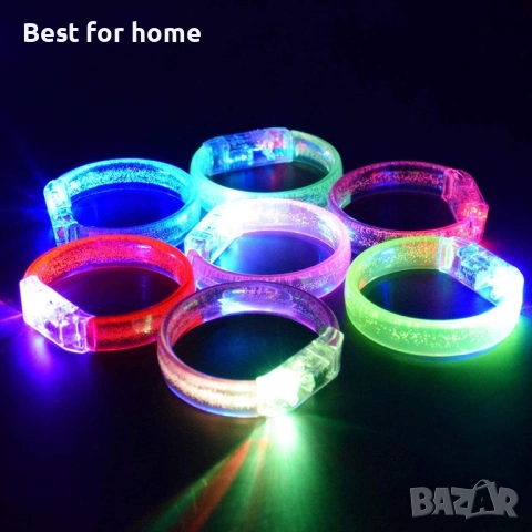WP WANNA PARTY Многоцветна LED гривна, светеща в тъмното гривна за деца и възрастни, 12 бр, снимка 2 - Гривни - 54158583