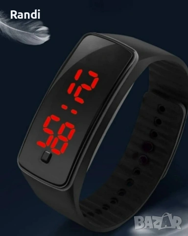 Спортен унисекс LED часовник-гривна бърз бутон за управление ЧЕРЕН", снимка 9 - Смарт гривни - 53268657