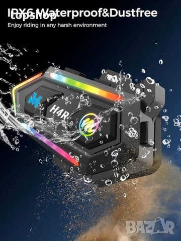 Чисто Новa запечатанa Bluetooth 5.3 Слушалкa за Мото Каска Moman H4R с RGB Светлини и 32ч Батерия..., снимка 5 - Аксесоари и консумативи - 53291424