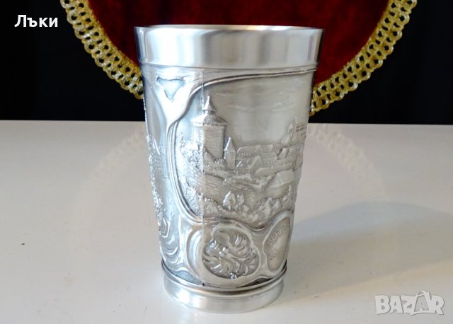  Чаша от калай за вино,картини от Нюрнберг. , снимка 4 - Антикварни и старинни предмети - 39968028