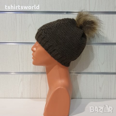 Нова зимна дамска шапка СилвърСтар с подплата плюш в кафяв цвят, снимка 5 - Шапки - 35510329