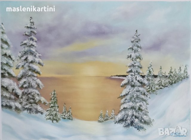 Маслена картина Зима, снимка 1 - Картини - 31045017