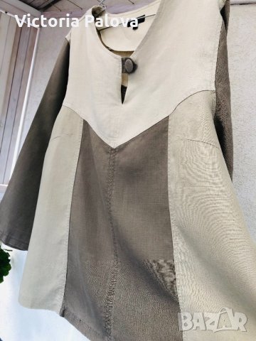 Голяма ленена блуза бохо стил Германия, снимка 7 - Блузи с дълъг ръкав и пуловери - 31215833