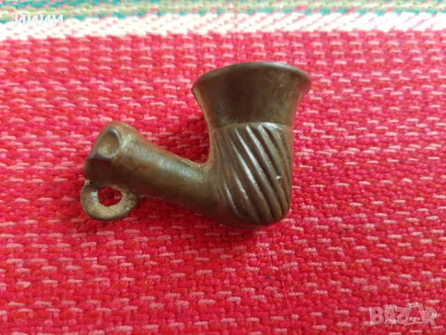 Османска бронзова лула 2, снимка 2 - Антикварни и старинни предмети - 52648852
