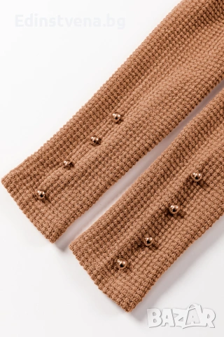 Дамска блуза в цвят карамел с дълги бухнали ръкави, снимка 11 - Блузи с дълъг ръкав и пуловери - 53061662