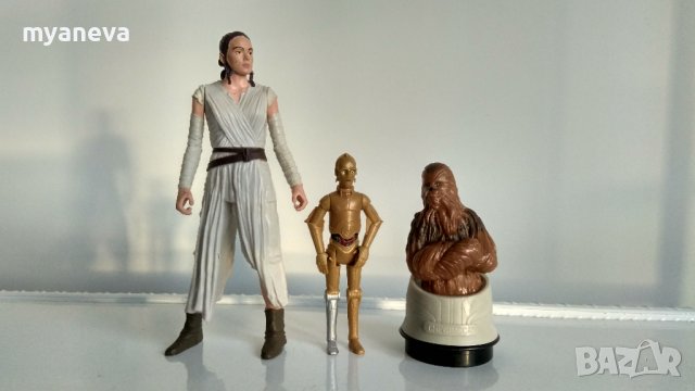 Star Wars , екшън фигури на Rey Jakku ( 15 см ) ,C-3PO  (10 см ) , Chewbacca ( 10см )., снимка 5 - Фигурки - 44281369
