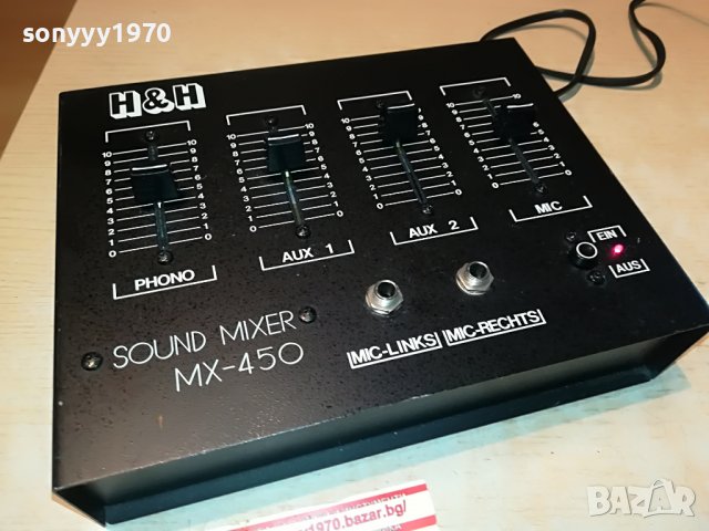 H & H MX-450 SOUND MIXER-ВНОС FRANCE 2707221323L, снимка 11 - Ресийвъри, усилватели, смесителни пултове - 37513722