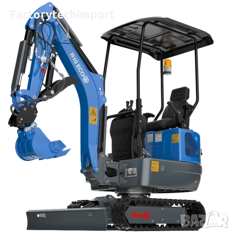 Мини багер RIPPA R10 ECO – 978 кг (дизел - 1 цилиндър) 7.5kW– 1.83 м копаене