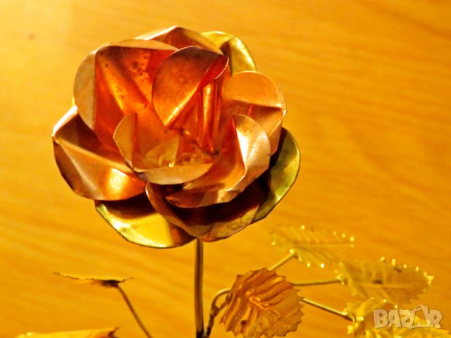 Старинна бронзова роза - красота за теб от бронз цвете за подарък любима , снимка 3 - Антикварни и старинни предмети - 39121487