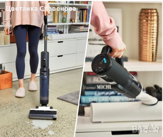 Вертикална прахосмукачка Tineco Floor One S5 Combo Plus, 22 W, 21.6 V, 0.45 L, Wi-Fi, Син, снимка 4 - Прахосмукачки - 52467232