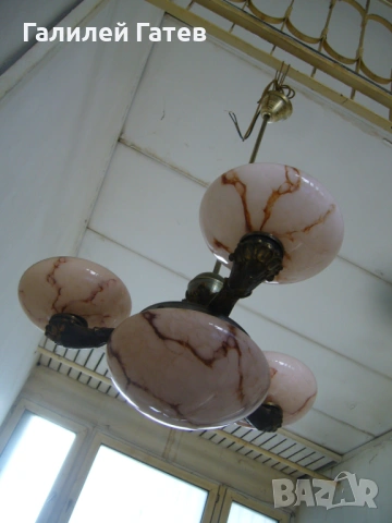 Ретро Полилей с Мраморни Плафони , снимка 5 - Антикварни и старинни предмети - 53146482