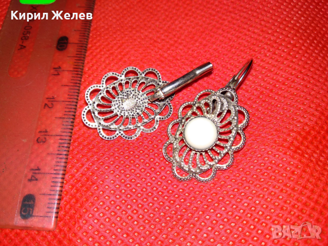 ПРЕКРАСНИ АЖУРНИ ПОСРЕБРЕНИ РЕТРО АРТ ОБЕЦИ от НЕРЪЖДАЕМА БЛАГОРОДНА СТОМАНА 43434, снимка 6 - Обеци - 44606195