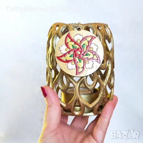 Свещник с Мандала, снимка 5 - Декорация за дома - 48425259