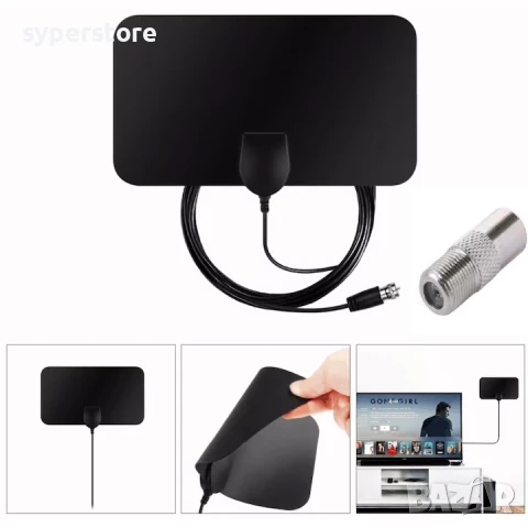 Антена за телевизор Digital One SP01086, цифрова, плоска, за ефирна телевизия, с вграден усилвател, снимка 5 - Приемници и антени - 50467137