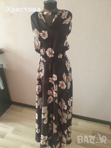 Ефирна дълга рокля на цветя с гол гръб - 45,00лв., снимка 10 - Рокли - 33972951