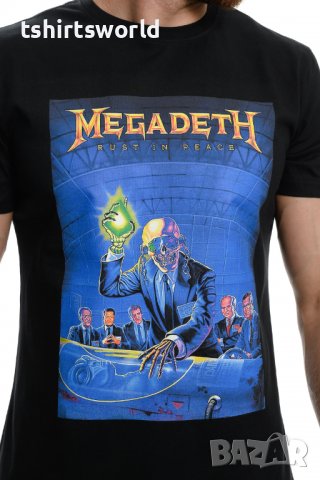 Нова мъжка тениска с дигитален печат на музикалната група Megadeth, снимка 2 - Тениски - 37674893