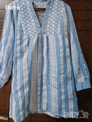 нова туника деним със бродерия Л-ХЛ размер , снимка 2 - Туники - 50167035