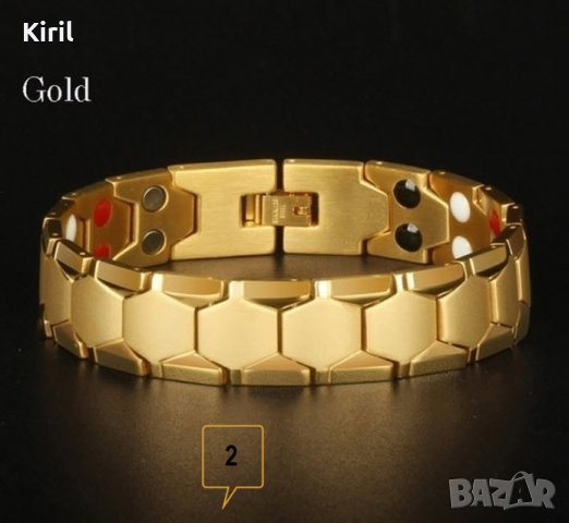 Магнитна гривна за регулиране на високо кръвно от неръждаема стомана ТИТАНОВА, снимка 2 - Гривни - 38292660