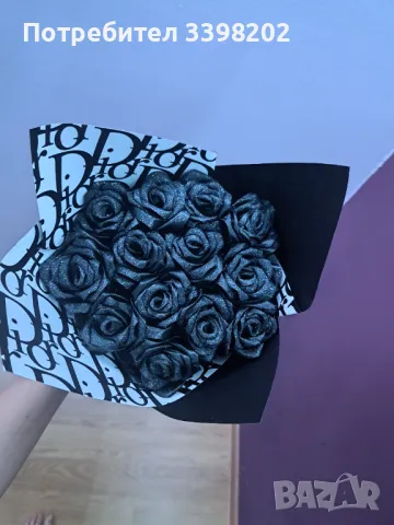 Ръчно изработени сатенени рози , снимка 3 - Подаръци за жени - 48619614