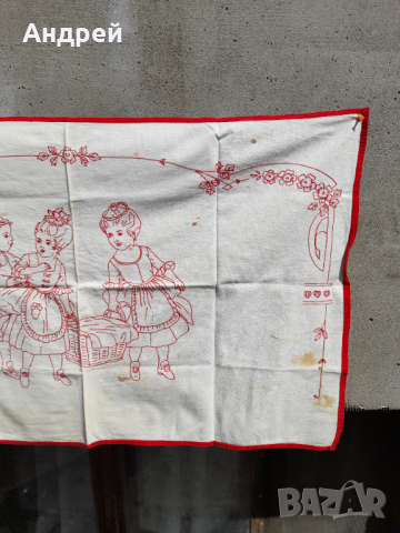 Старинен бродиран ковьор,покривка за стена #118, снимка 3 - Антикварни и старинни предмети - 36551541