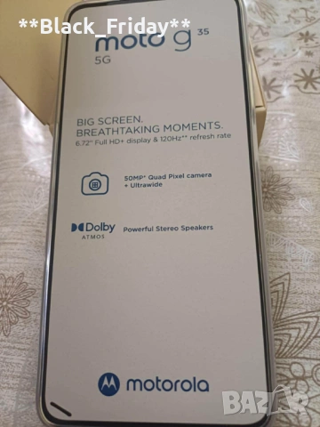 Motorola Moto G35 5G – НОВ, 4GB / 256GB, Midnight Black, снимка 3 - Motorola - 53922736