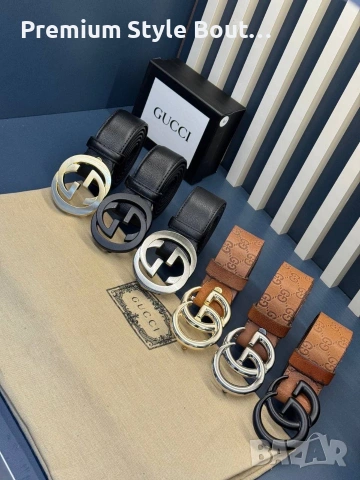 Колани Gucci от естествена кожа в кутия 