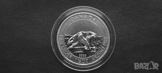1.5 oz унции 8 Долара 2013 Сребърна монета от серията „Диви животни“- Канада 1.5oz Мечка Сребро 999, снимка 1