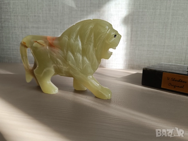 Лъв - естествен зелен оникс, снимка 4 - Колекции - 52177718