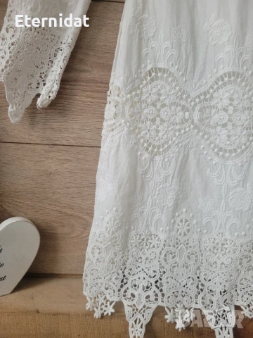 Бяла рокля рязана дантела , снимка 2 - Рокли - 50726604