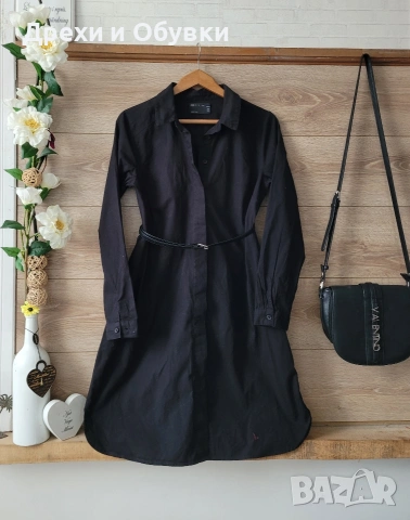 Черна рокля тип риза памучна материя ASOS