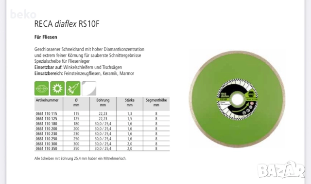 RACE Diaflex RS 10F Диамантен диск ф350мм, снимка 8 - Резервни части за машини - 51917297