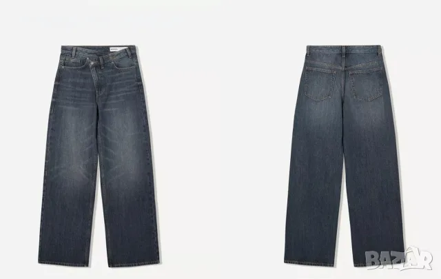 НОВИ дънки Bershka, широки крачоли, снимка 6 - Дънки - 55770906