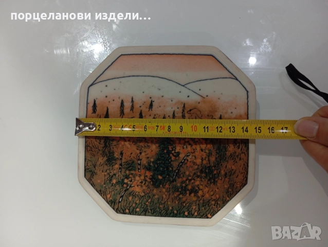 Порцеланова стара картина  Arabia Finland , снимка 6 - Картини - 52678299