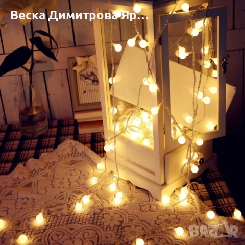 Соларно коледно LED осветление, 60 броя, 6 метра, снимка 11 - Лед осветление - 52262583