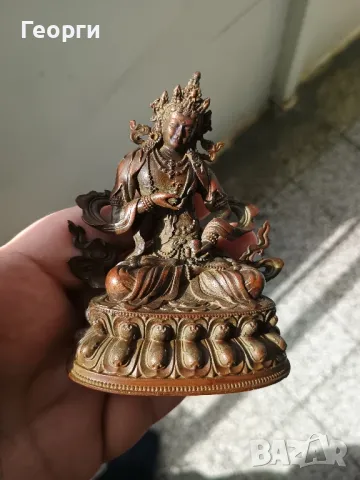 Бронзова статуетка Тара, снимка 4 - Антикварни и старинни предмети - 50092961