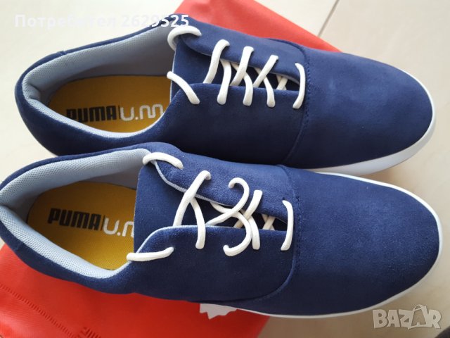Нови и оригинални с кутия кецове Puma 44, 44,5 естествен велур, снимка 2 - Кецове - 30770687
